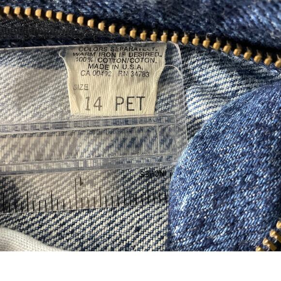 Lee Women's 14P Blue Jeans Basic Petite 100% Cotton Made in USA - Picture 4 of 11